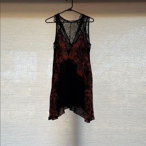 Black lace dress with high neck